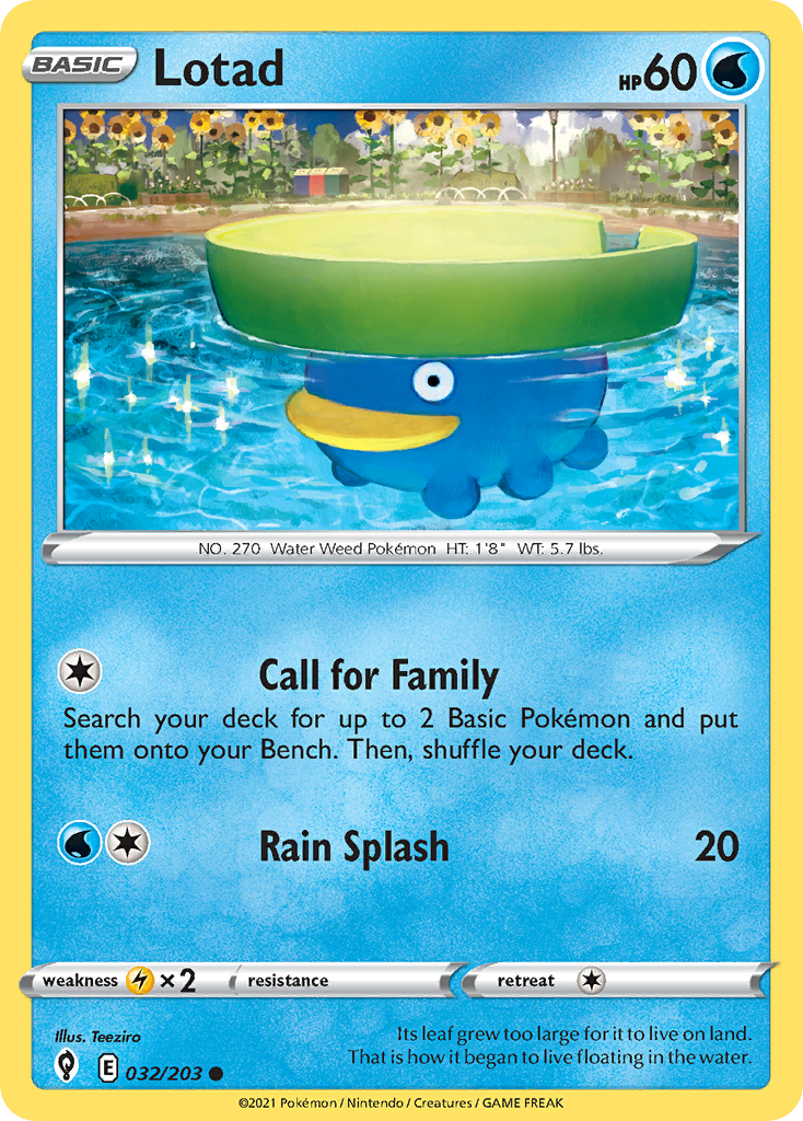 Lotad (32/203) - Evolving Skies Pokémon Card