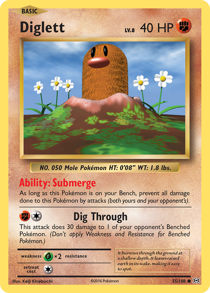 Diglett (55/108) - Evolutions Pokémon Card