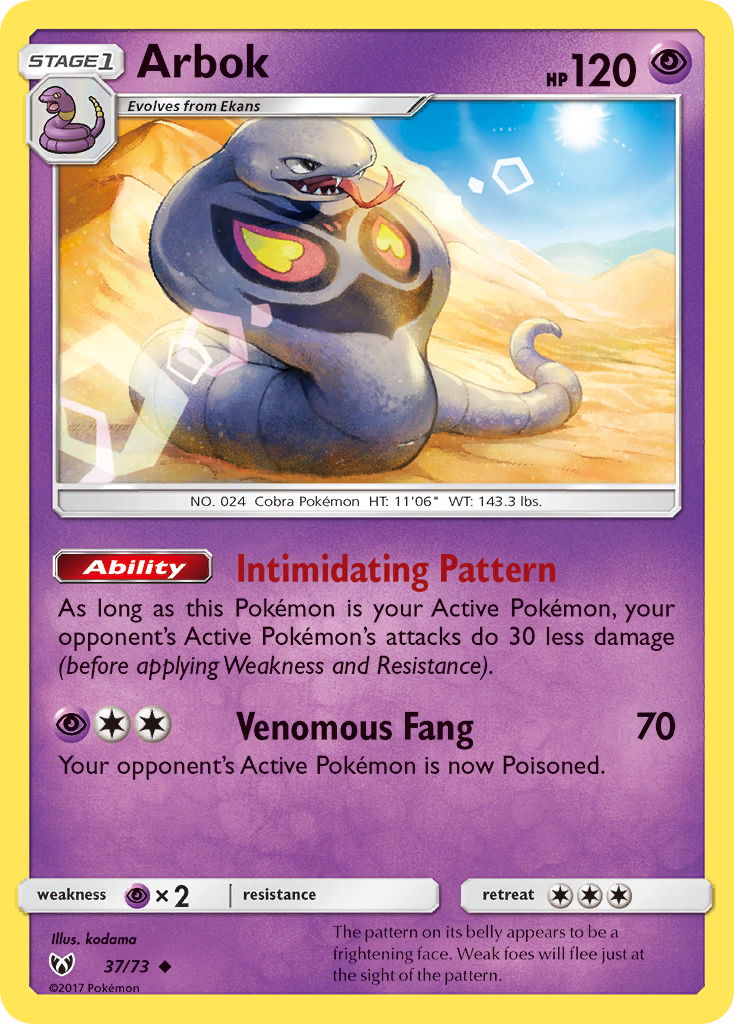 Arbok (37/73) - Shining Legends Pokémon Card