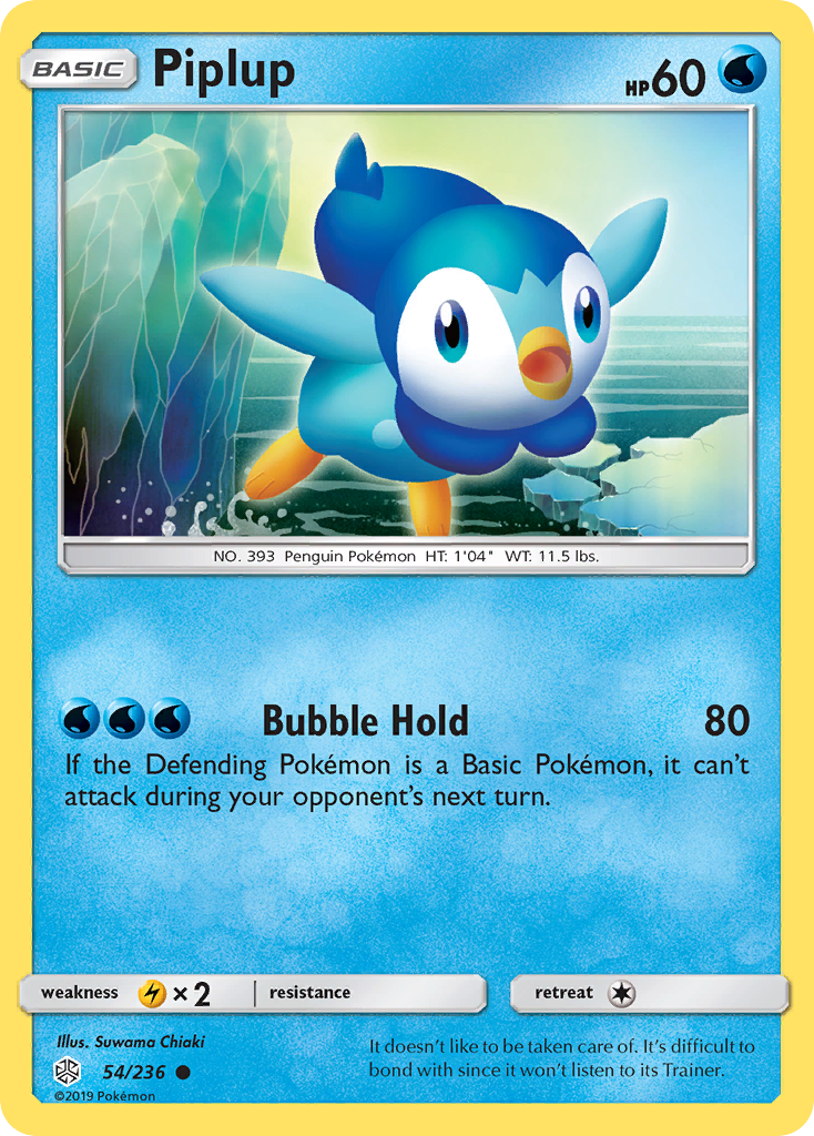 Piplup (54/236) - Cosmic Eclipse Pokémon Card