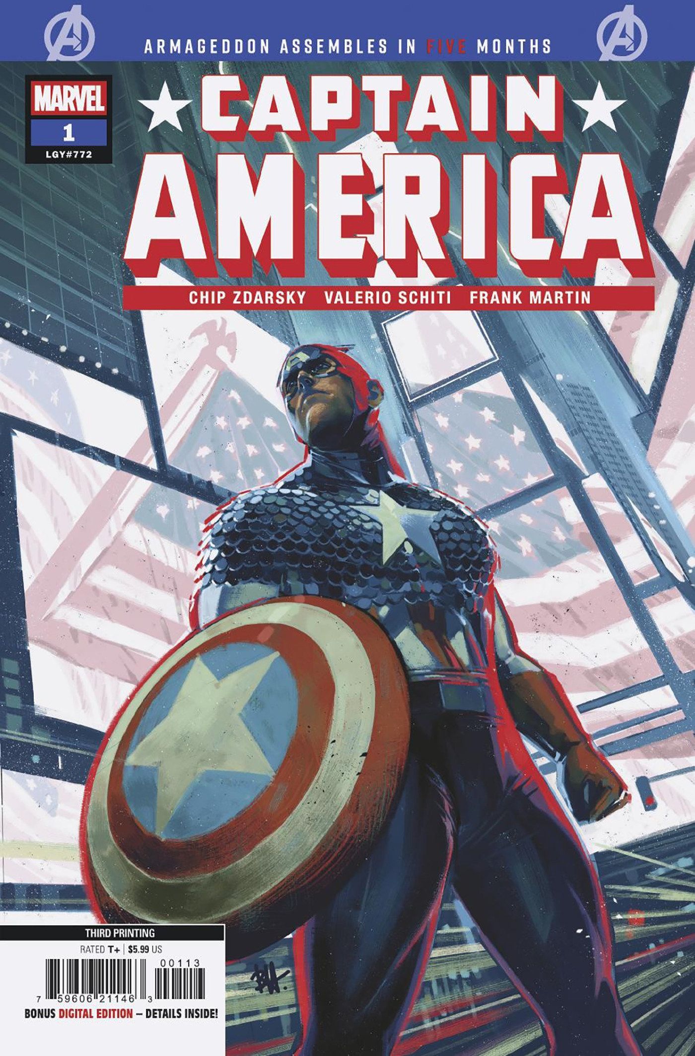 Captain America #1 (Ben Harvey 3rd Printing Variant) Comic