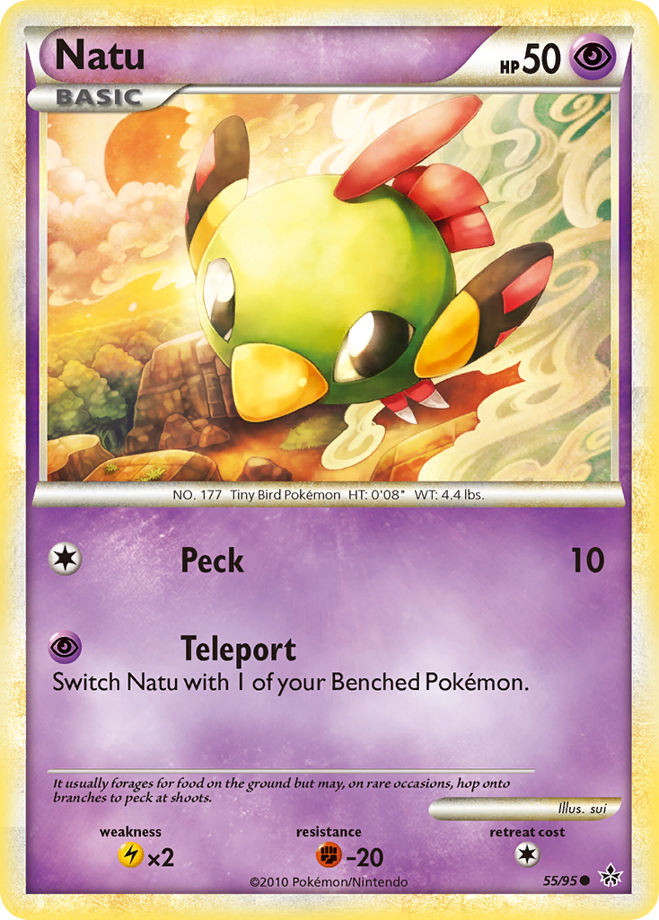 Natu (55/95) - HS—Unleashed Pokémon Card