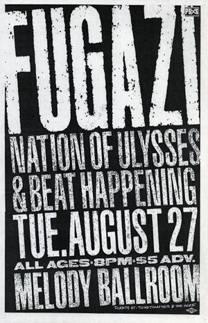 MXP-62.3 Fugazi 1991 Melody Ballroom  Aug 27