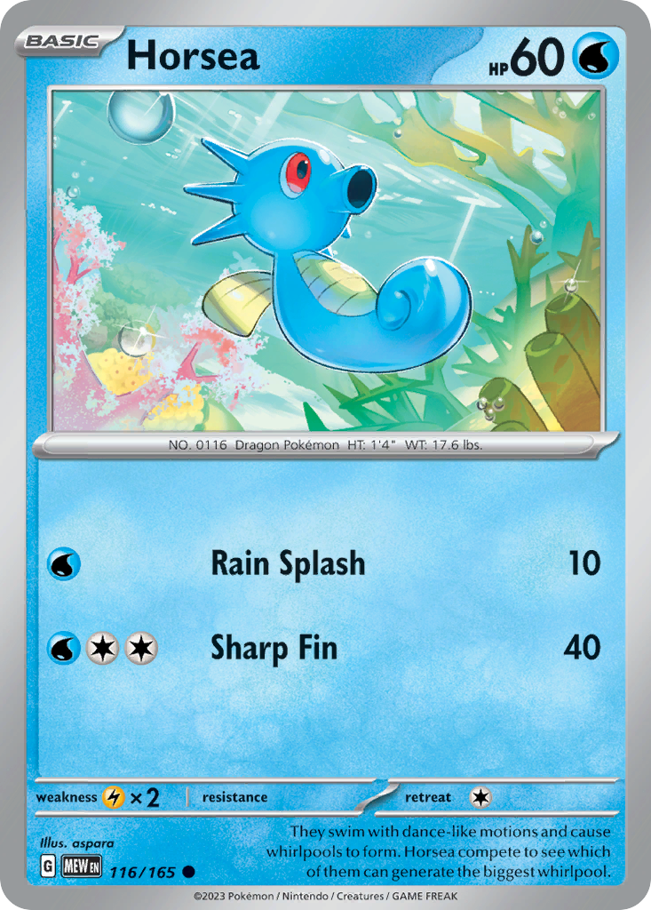 Horsea (116/165) - 151 Pokémon Card