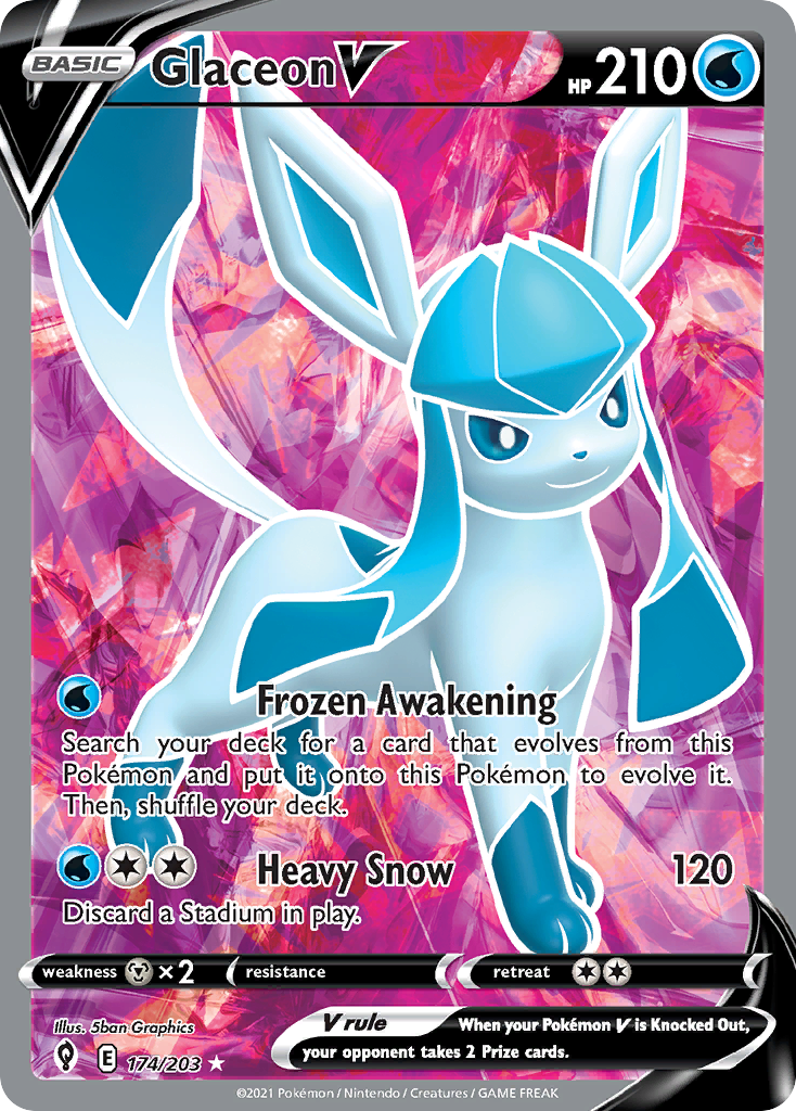 Glaceon V (174/203) - Evolving Skies Pokémon Card