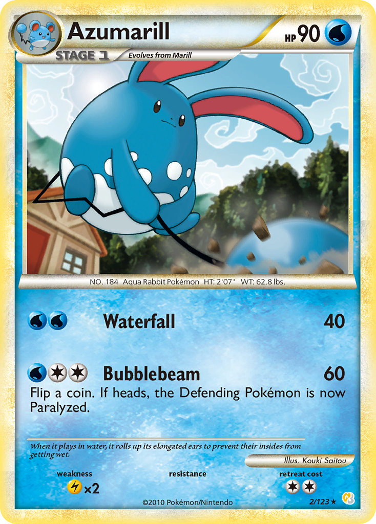 Azumarill (2/123) - HeartGold & SoulSilver Pokémon Card