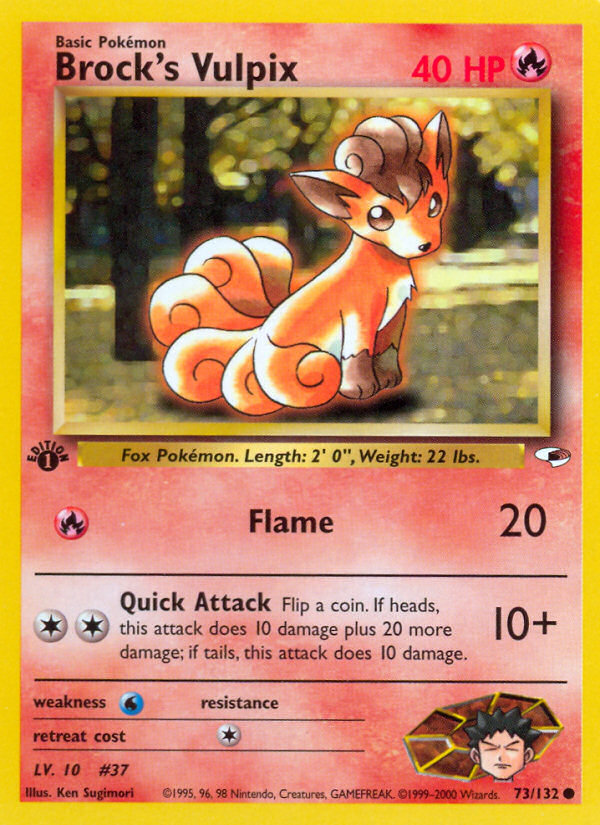 Brock's Vulpix (73/132) - Gym Heroes (1st Edition) Pokémon Card