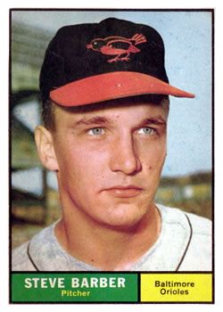 Steve Barber 1961 Topps #125 Sports Card