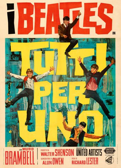 The Beatles "A Hard Day's Night" Italian Promotional Poster 1964 Concert Poster