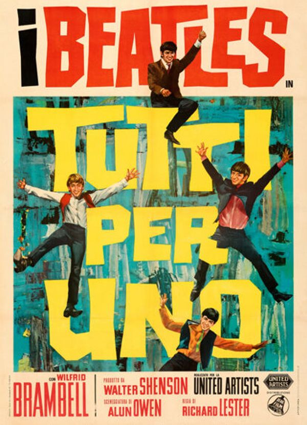 The Beatles "A Hard Day's Night" Italian Promotional Poster 1964