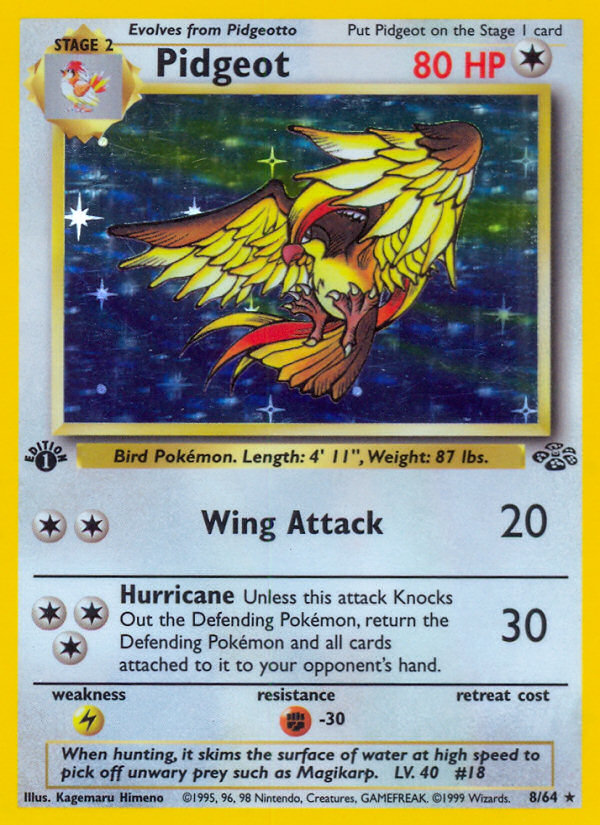 Pidgeot (8/64) - Jungle (1st Edition) Pokémon Card