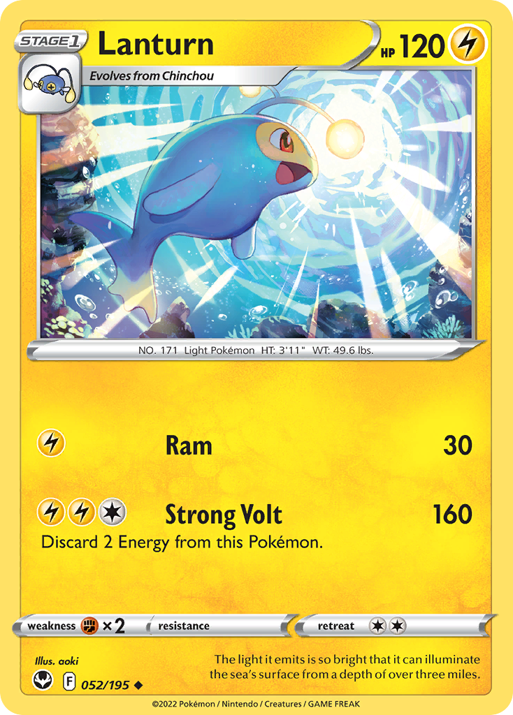 Lanturn (52/195) - Silver Tempest Pokémon Card