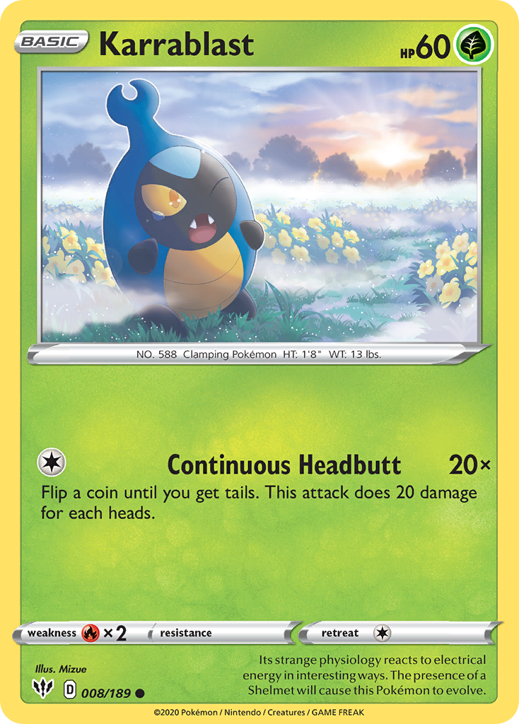 Karrablast (8/189) - Darkness Ablaze Pokémon Card