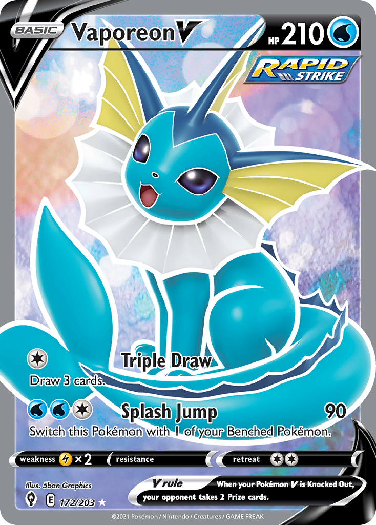 aporeon V (172/203) - Evolving Skies Pokémon Card