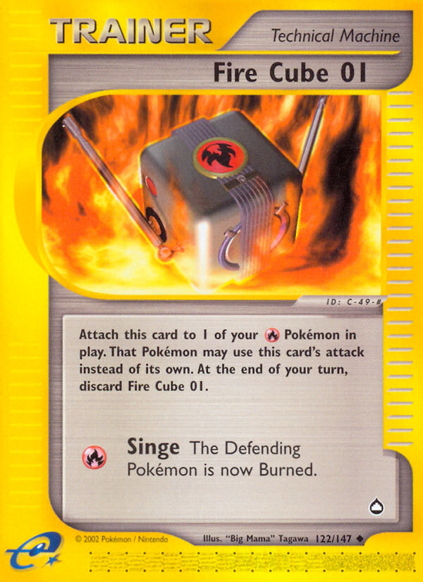 Fire Cube 01 (Trainer) (122/147) - Aquapolis Pokémon Card