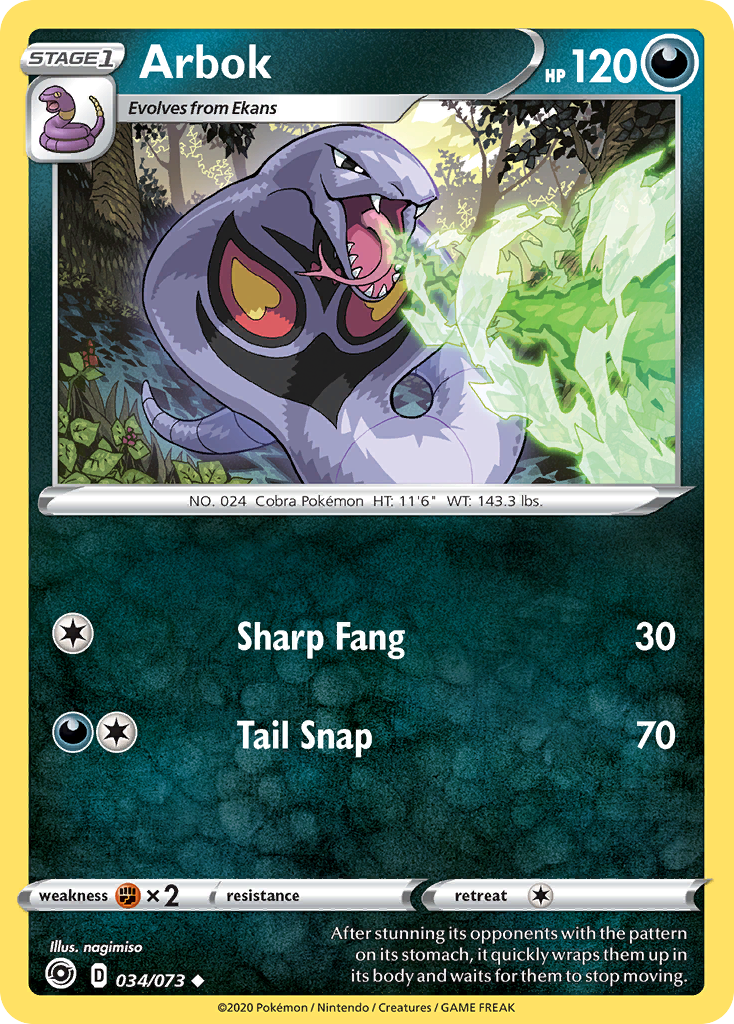 Arbok (34/73) - Champion's Path Pokémon Card