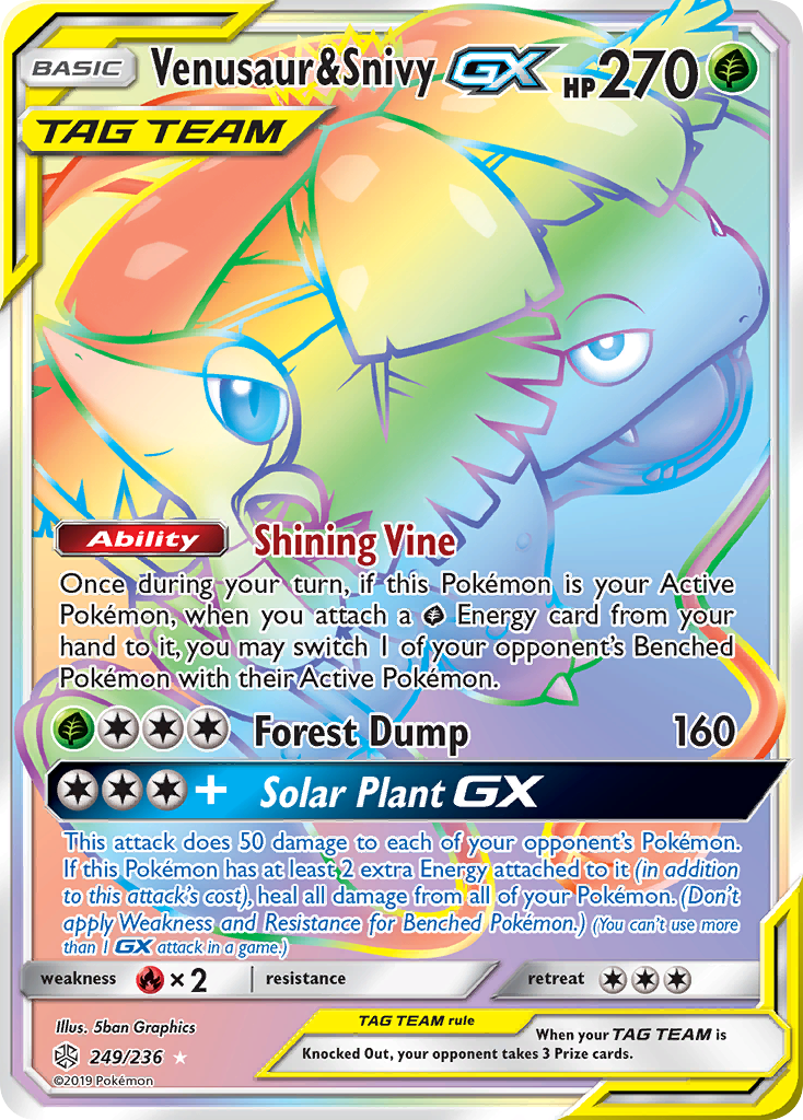 Venusaur & Snivy GX (249/236) - Cosmic Eclipse Pokémon Card