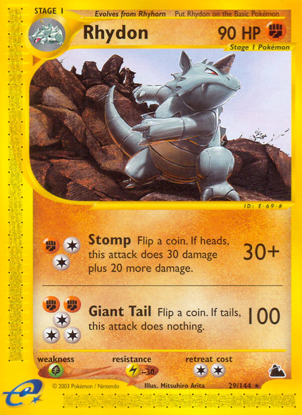 Rhydon (29/144) - Skyridge Pokémon Card