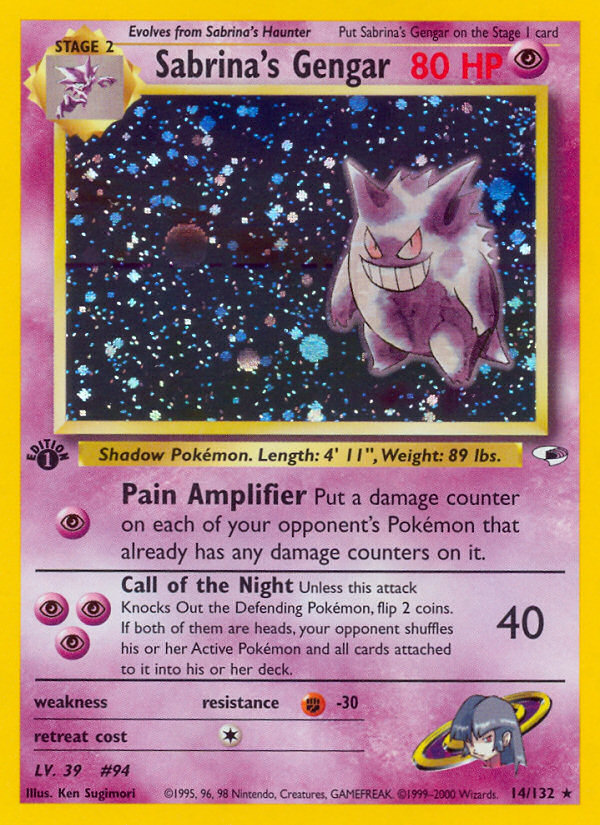 Sabrina's Gengar (14/132) - Gym Heroes (1st Edition) Pokémon Card