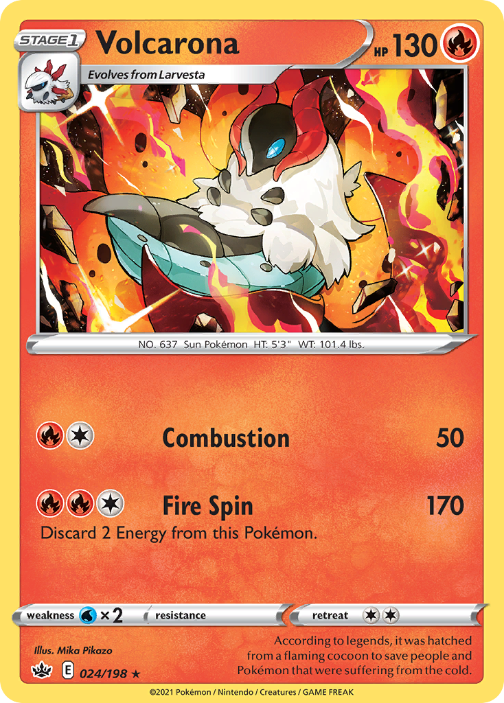 Volcarona (24/198) - Chilling Reign Pokémon Card