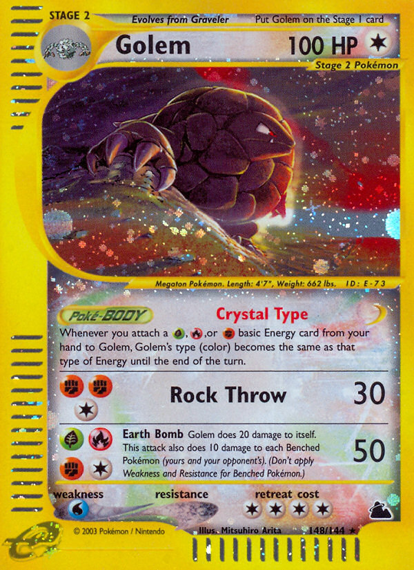 Golem (148/144) - Skyridge Pokémon Card