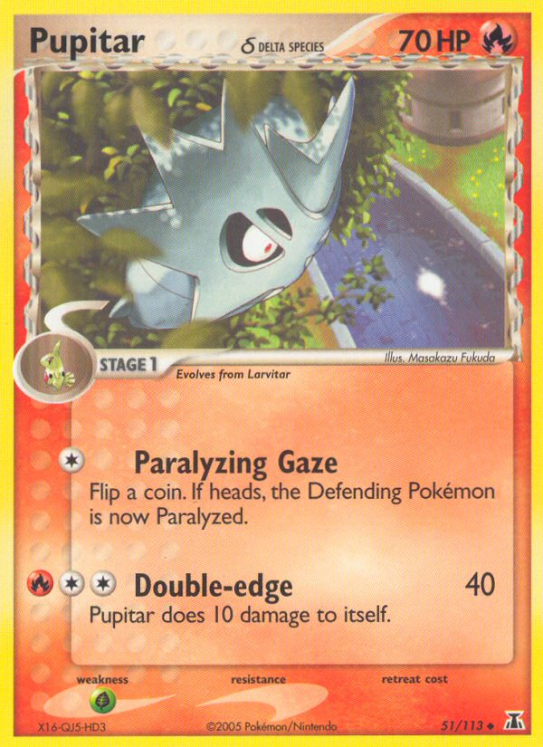 Pupitar δ (51/113) - Delta Species Pokémon Card