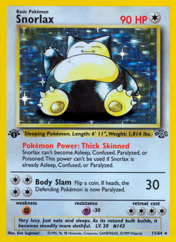 Snorlax (11/64) - Jungle (1st Edition) Pokémon Card