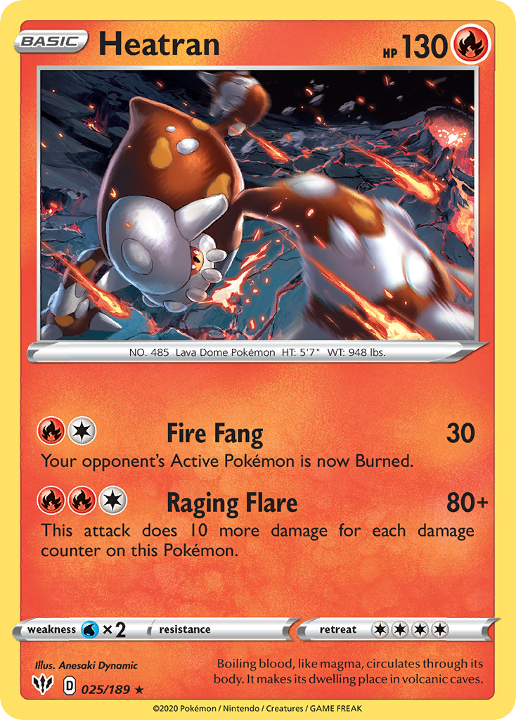 Heatran (25/189) - Darkness Ablaze Pokémon Card