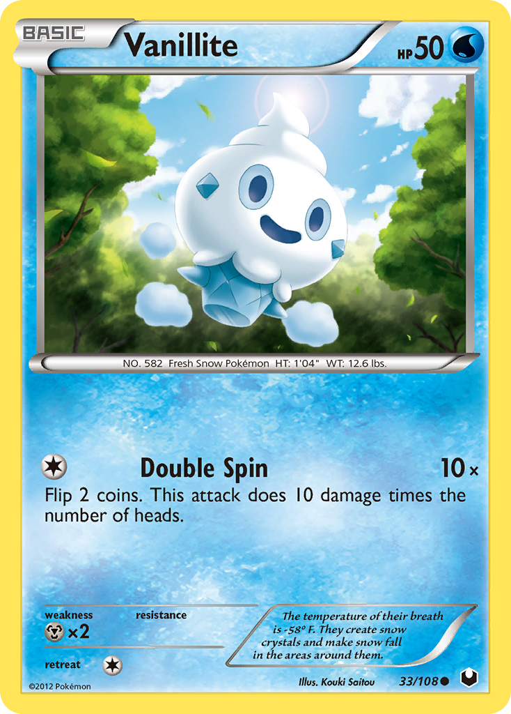 Vanillite (33/108) - Dark Explorers Pokémon Card