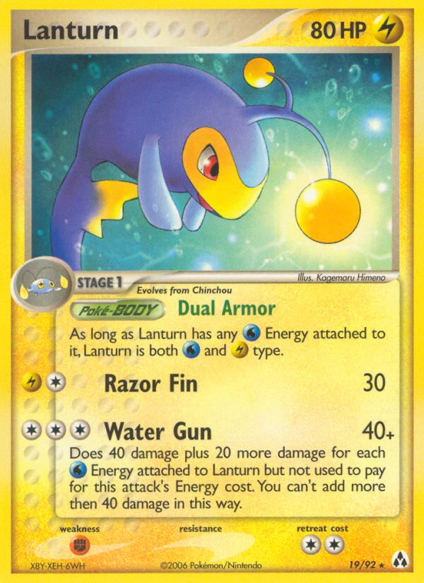 Lanturn (19/92) - Legend Maker Pokémon Card