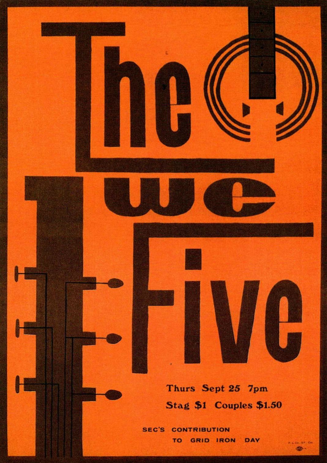 AOR-1.106 The We Five (Gridiron Day) 1965 Concert Poster