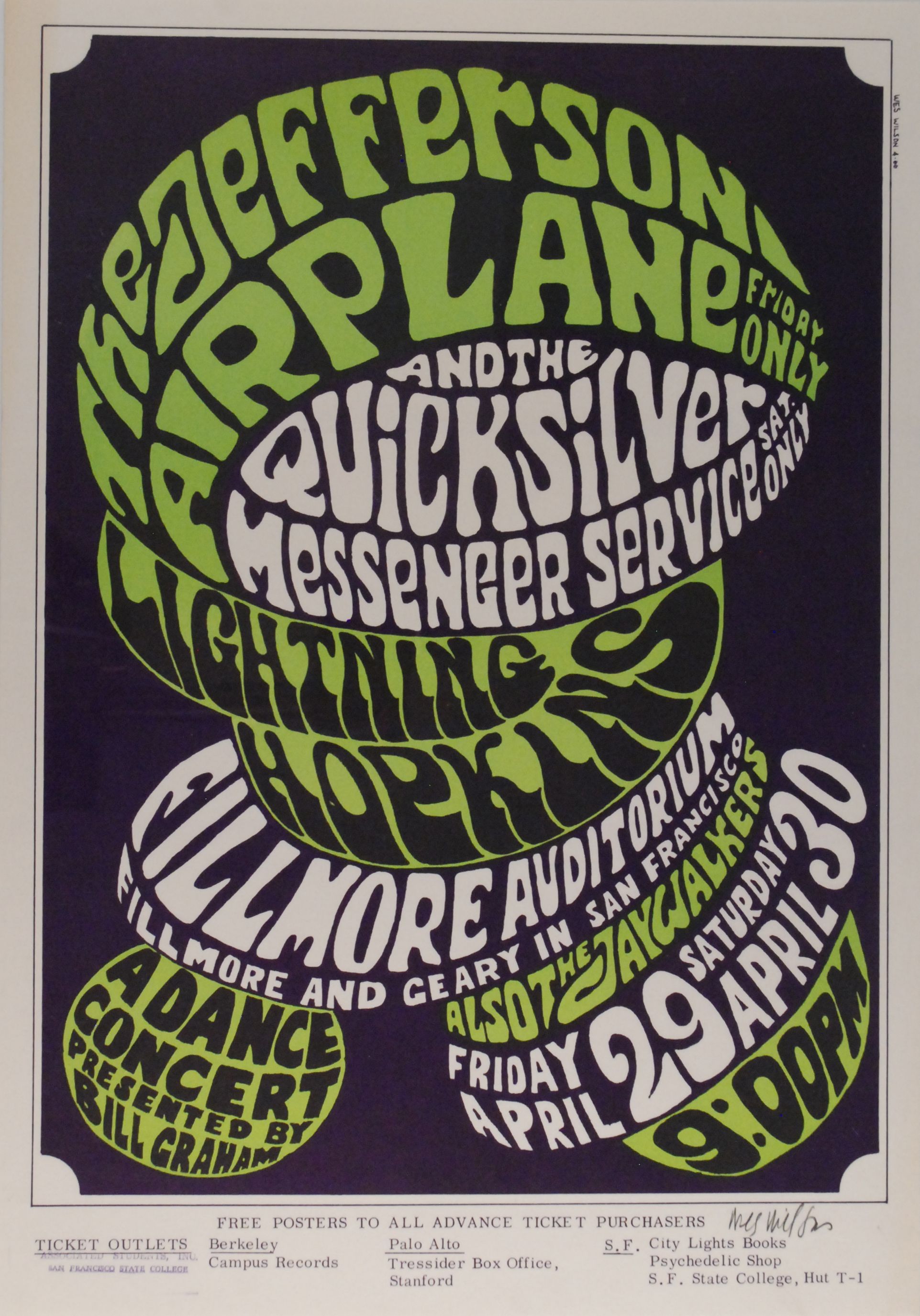 BG-4-OP-1 Jefferson Airplane The Fillmore 1966 Concert Poster
