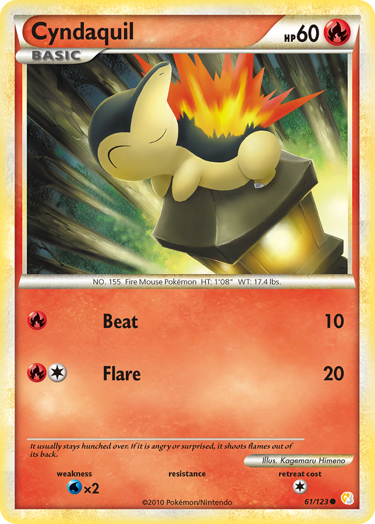 Cyndaquil (61/123) - HeartGold & SoulSilver Pokémon Card