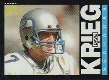 Dave Krieg 1985 Topps #388 Sports Card