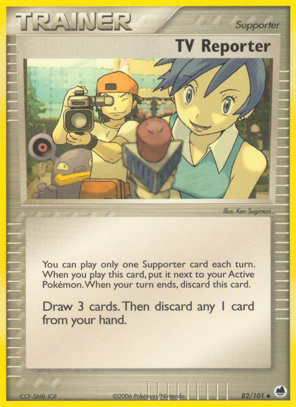 TV Reporter (Trainer: Supporter) (82/101) - Dragon Frontiers Pokémon Card