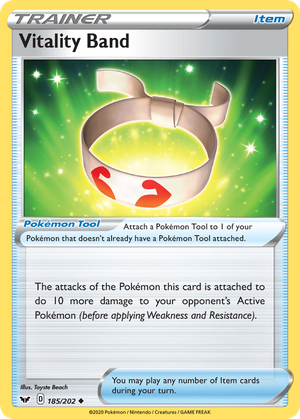 Vitality Band (Trainer: Pokémon Tool) (185/202) - Sword & Shield (Reverse Holo)