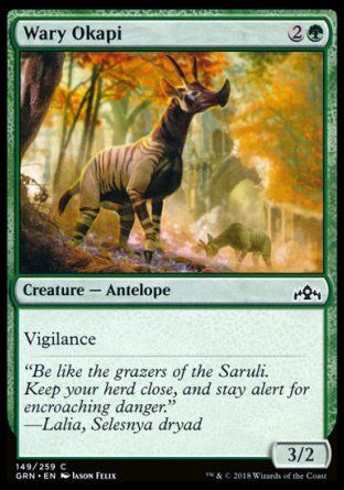 Wary Okapi (Guilds of Ravnica) Trading Card