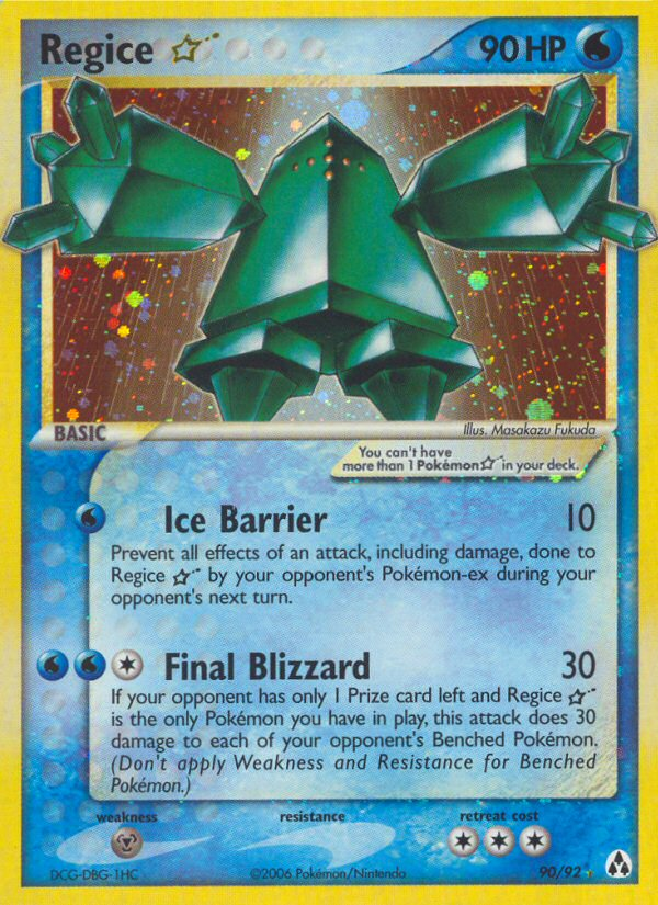 Regice ★ Star (90/92) - Legend Maker Pokémon Card