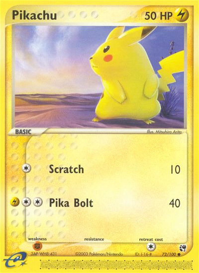 Pikachu (72/100) - Sandstorm Pokémon Card