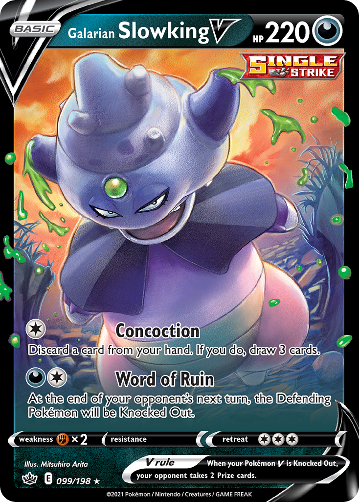 Galarian Slowking V (99/198) - Chilling Reign Pokémon Card