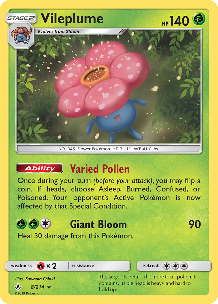 Vileplume (8/214) - Unbroken Bonds Pokémon Card