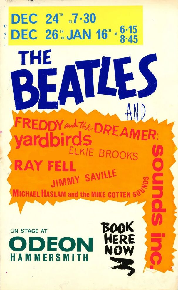 The Beatles Hammersmith Odeon 1964 Concert Poster
