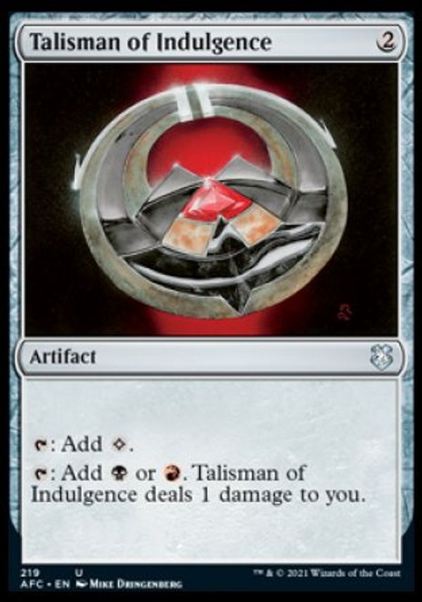 Talisman of Indulgence (D&D Realms Commander Decks) Value