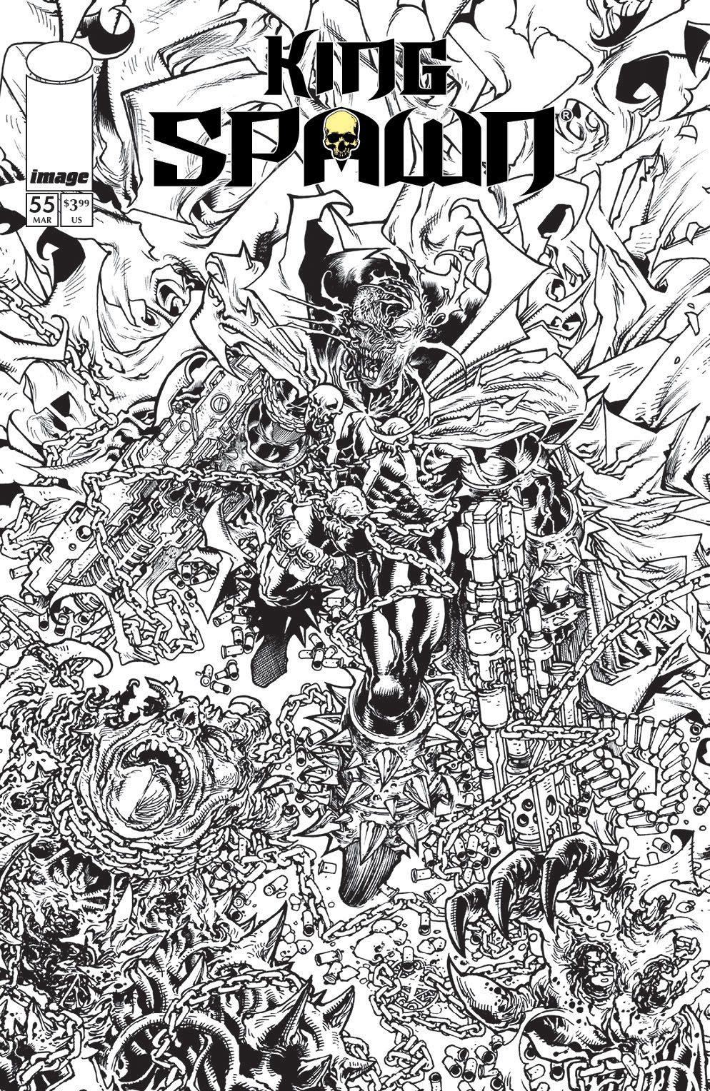 King Spawn #55 (Cvr B Harvey Tolibao B&W Variant) Comic