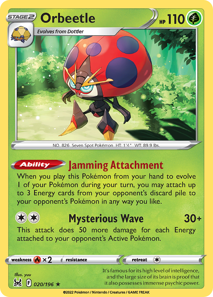 Orbeetle (20/196) - Lost Origin Pokémon Card