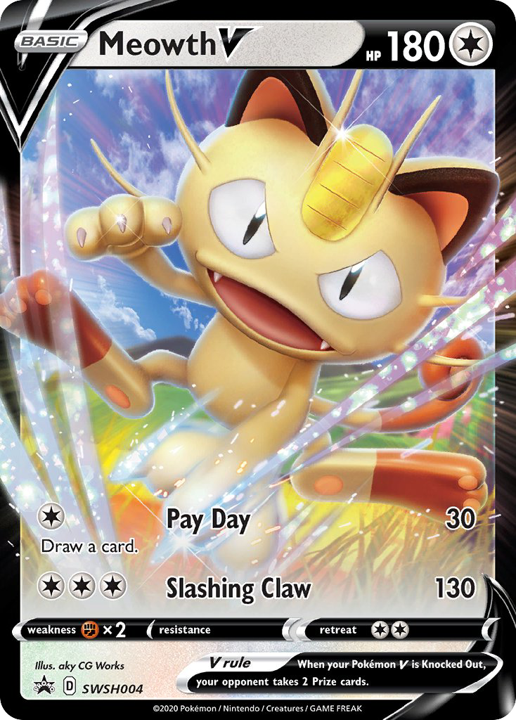 Meowth V (SWSH004) - SWSH Black Star Promos Pokémon Card