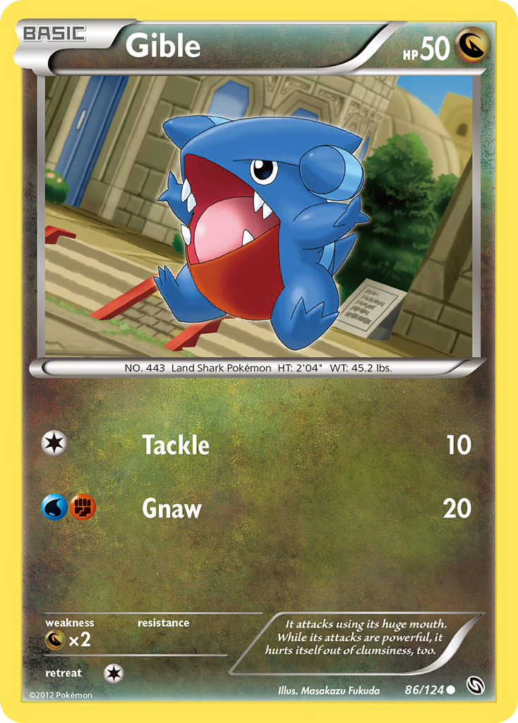 Gible (86/124) - Dragons Exalted Pokémon Card