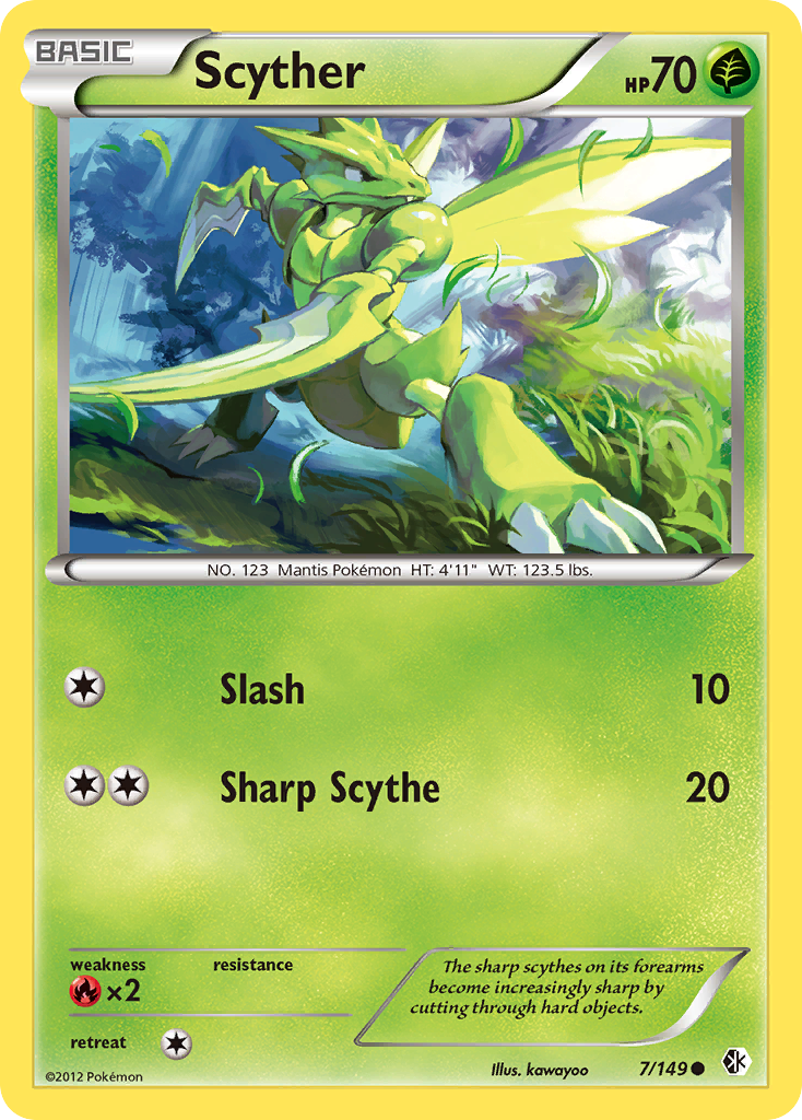 Scyther (7/149) - Boundaries Crossed Pokémon Card