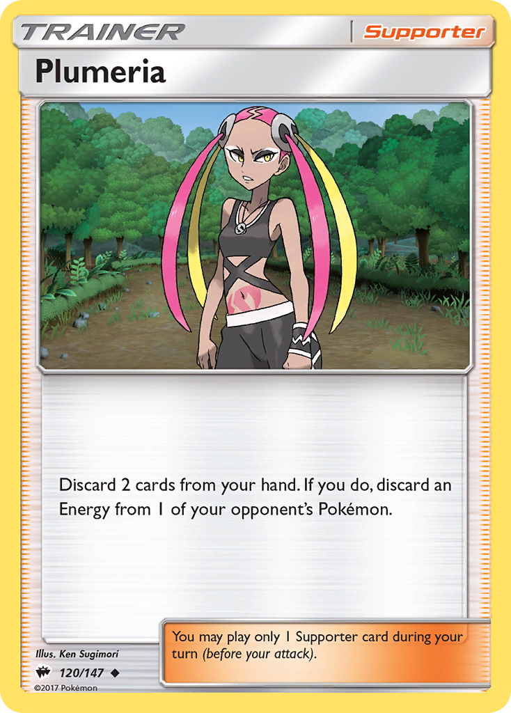 Plumeria (Trainer: Supporter) (120/147) - Burning Shadows Pokémon Card