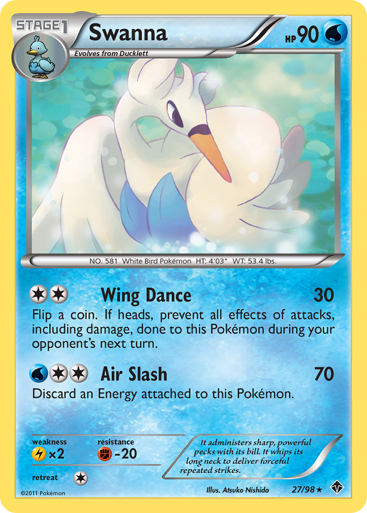 Swanna (27/98) - Emerging Powers Pokémon Card